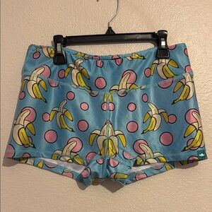 Wod Bottom Women's  Athletic Workout Shorties Shorts Banana Print